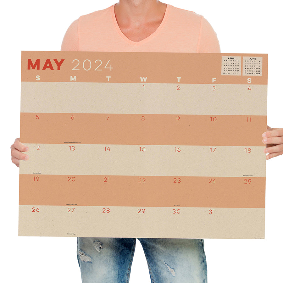2024 Kraft Large Desk Pad Monthly Blotter Calendar | TF Publishing | Calendars + Planners - Journals + Stationery