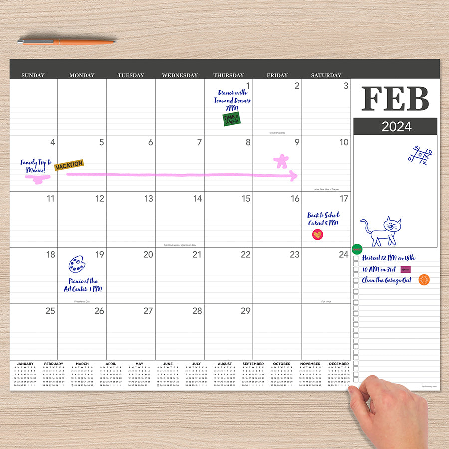 2024 Professional Large Desk Pad Monthly Blotter Calendar TF