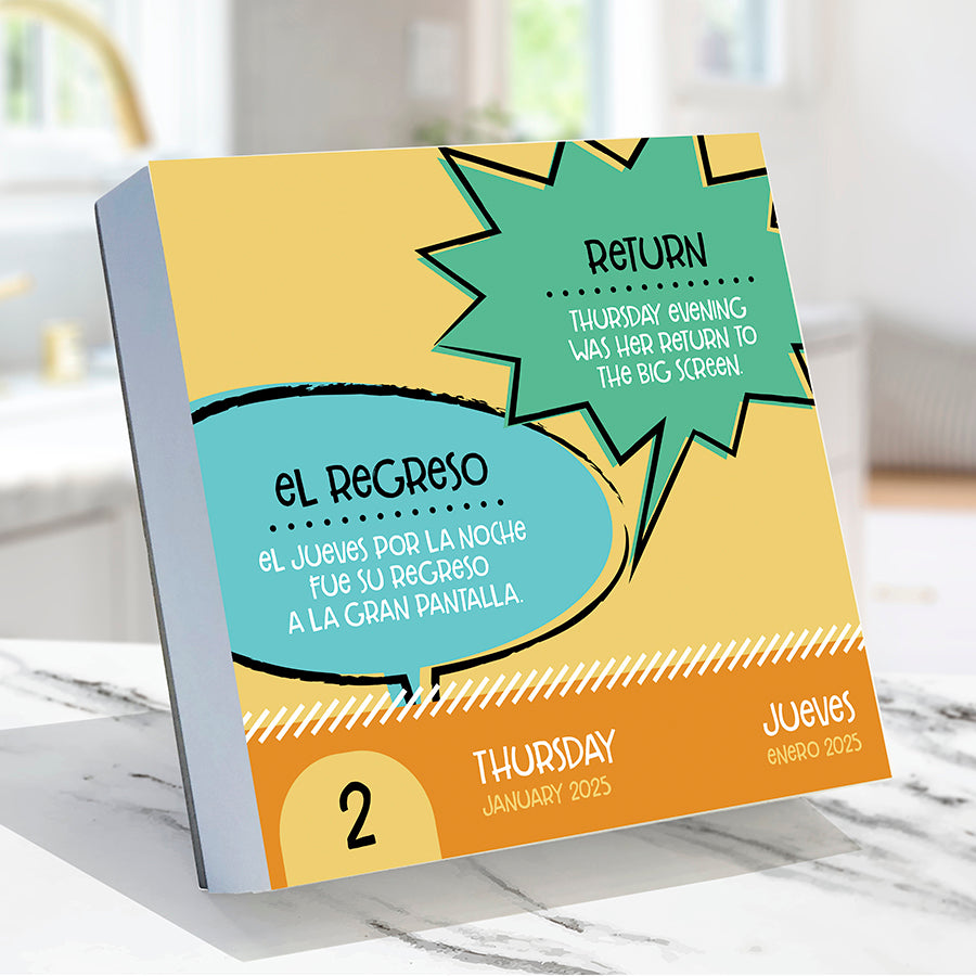 2025 Spanish Words Daily Desktop Calendar - 0