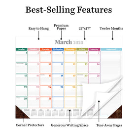 2026 Rainbow Blocks Large Desk Pad Monthly Blotter Calendar - 0