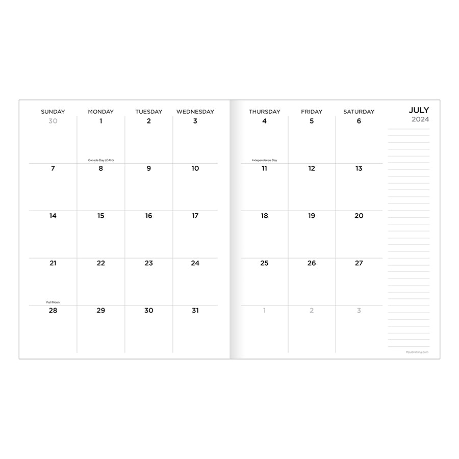 July 2024 - June 2025 Check Pink and Red Medium Monthly Planner