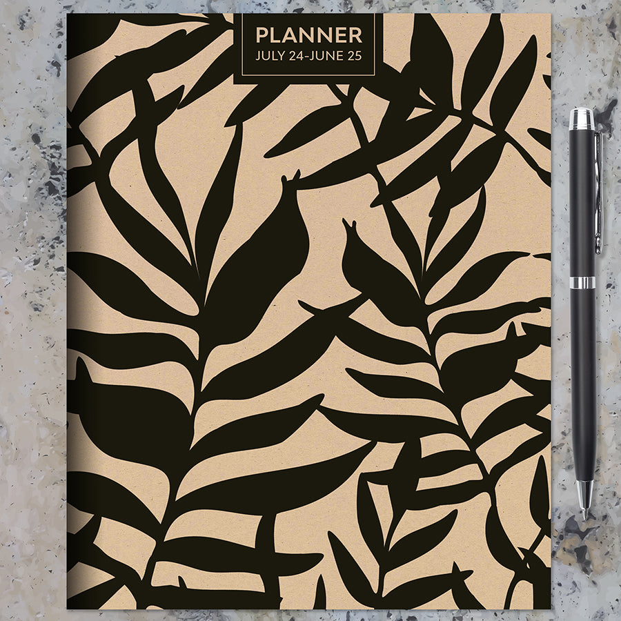 July 2024 - June 2025 Natural Foliage Medium Monthly Planner