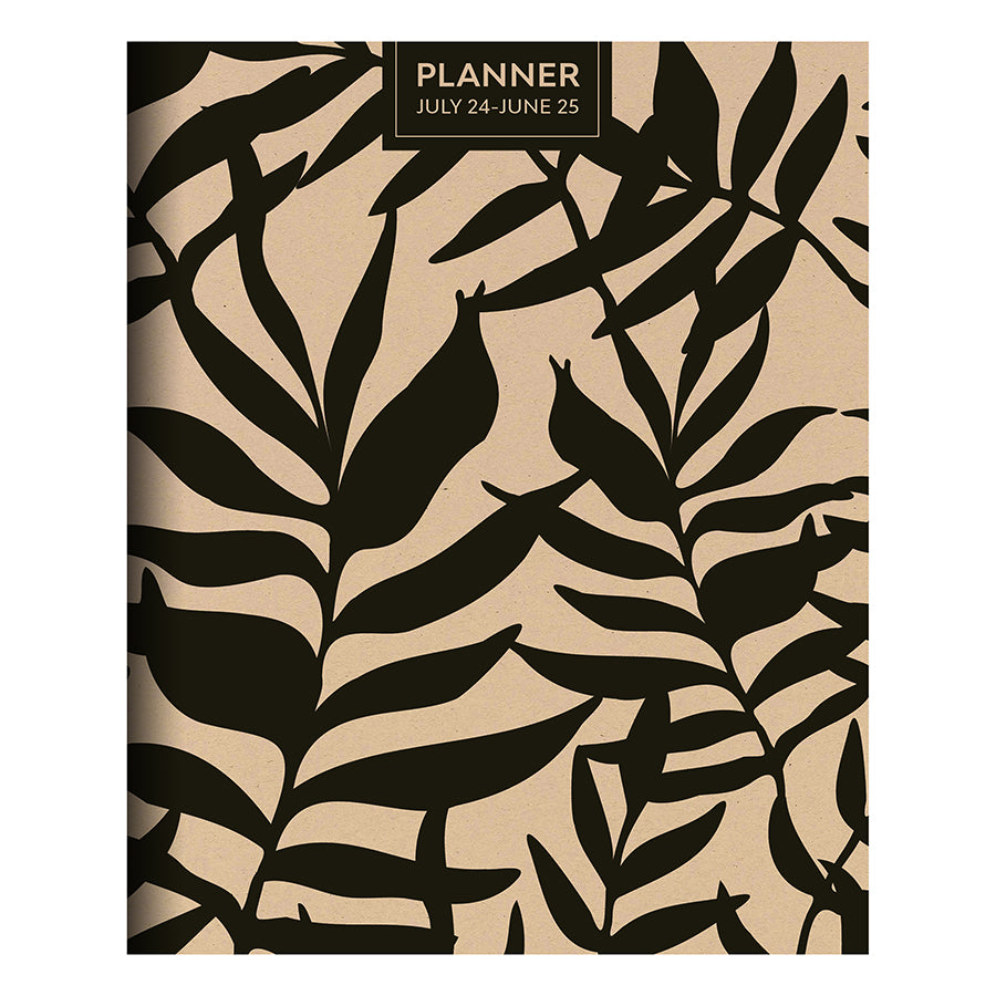 July 2024 - June 2025 Natural Foliage Medium Monthly Planner
