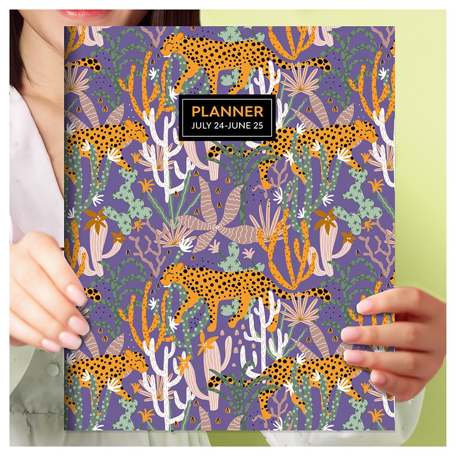 July 2024 - June 2025 Jungle Cat Large Monthly Planner