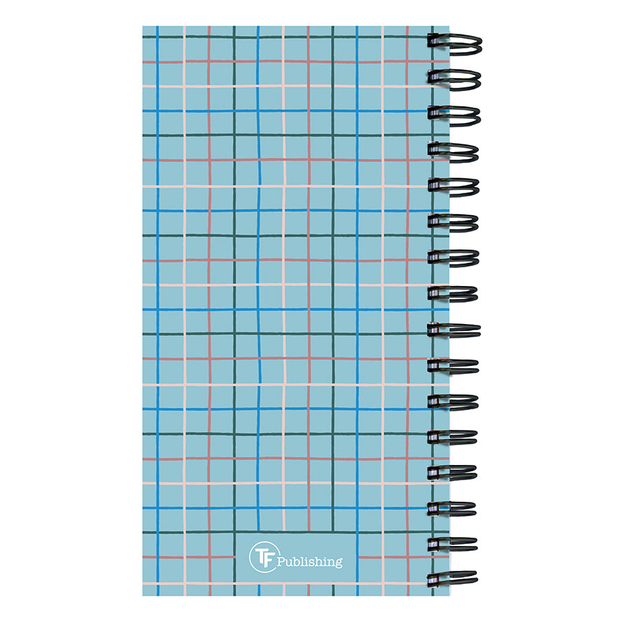 July 2024 - June 2025 Blue Plaid Small Weekly Monthly Planner