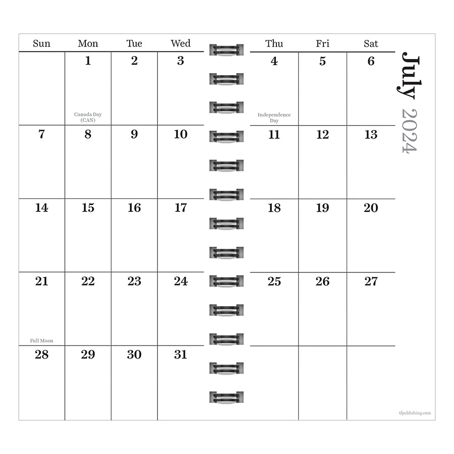 July 2024 - June 2025 True Blue Flowers Small Weekly Monthly Planner - 0