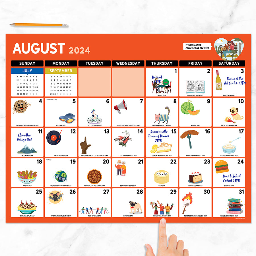 July 2024 - June 2025 Every Day's A Holiday Large Desk Pad Monthly Blotter Calendar