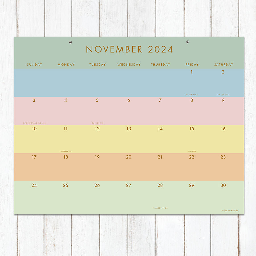 July 2024 - June 2025 Super Stripe Large Desk Pad Monthly Blotter Calendar