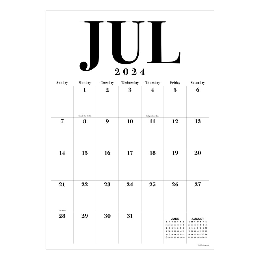 July 2024 - June 2025 Medium Art Poster Wall Calendar