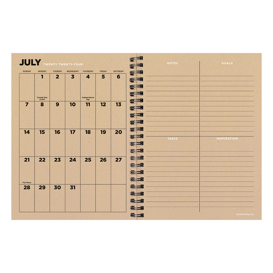July 2024 - June 2025 Denim Medium Weekly Monthly Planner - 0