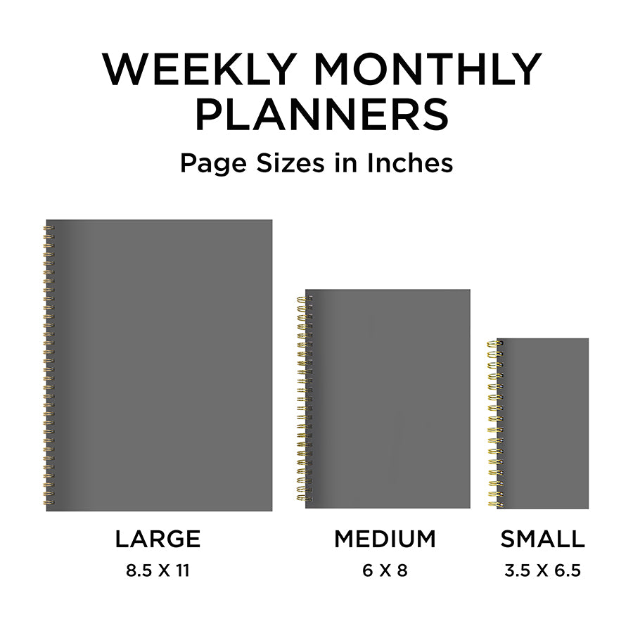 July 2024 - June 2025 Coastal Flowers Medium Weekly Monthly Planner
