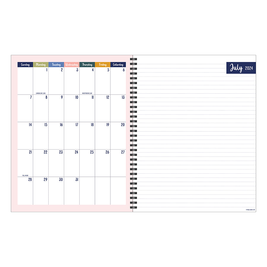 July 2024 - June 2025 Pink Petals Teacher and Home School Lesson Planning Book