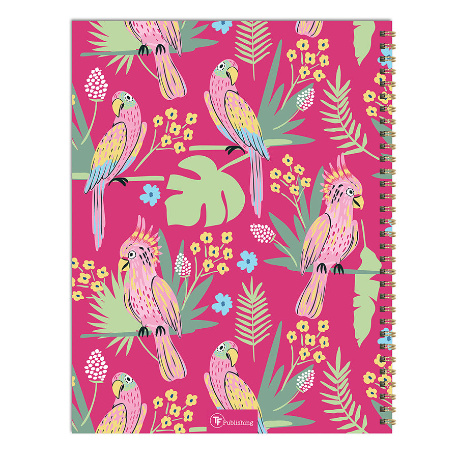 July 2024 - June 2025 Pretty Parrot Large Weekly Monthly Planner