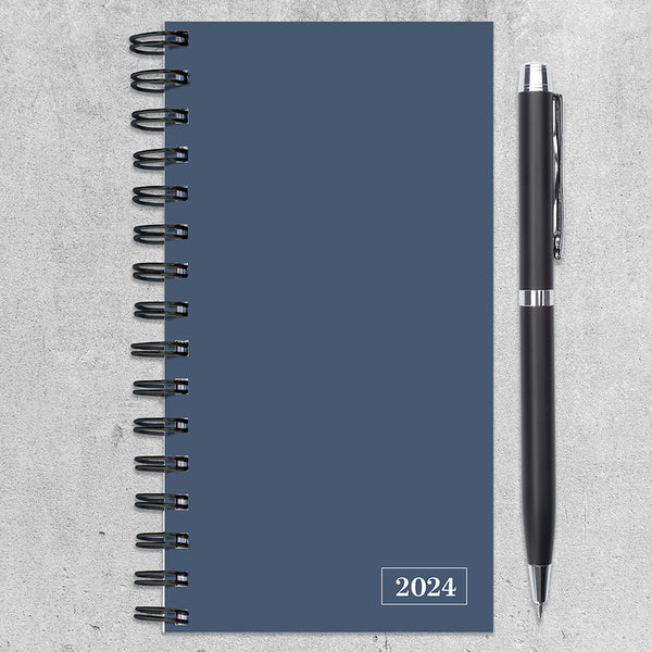 2024 Steel Blue Small Weekly Monthly Planner