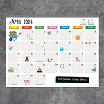 2024 Every Day's A Holiday Large Desk Pad Monthly Blotter Calendar