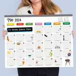 2024 Every Day's A Holiday Large Desk Pad Monthly Blotter Calendar