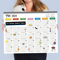 2024 Every Day's A Holiday Large Desk Pad Monthly Blotter Calendar