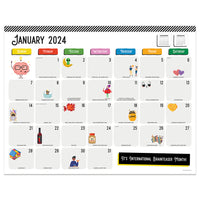 2024 Every Day's A Holiday Large Desk Pad Monthly Blotter Calendar