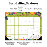 2024 Floral Large Desk Pad Monthly Blotter Calendar