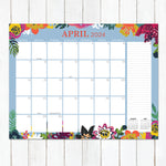 2024 Floral Large Desk Pad Monthly Blotter Calendar