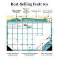 2024 Folk Love Large Desk Pad Monthly Blotter Calendar