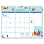 2024 Folk Love Large Desk Pad Monthly Blotter Calendar