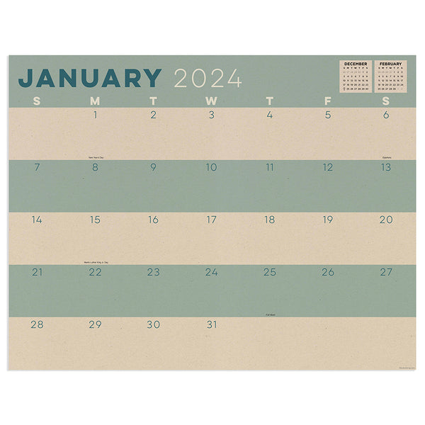 2024 Kraft Large Desk Pad Monthly Blotter Calendar