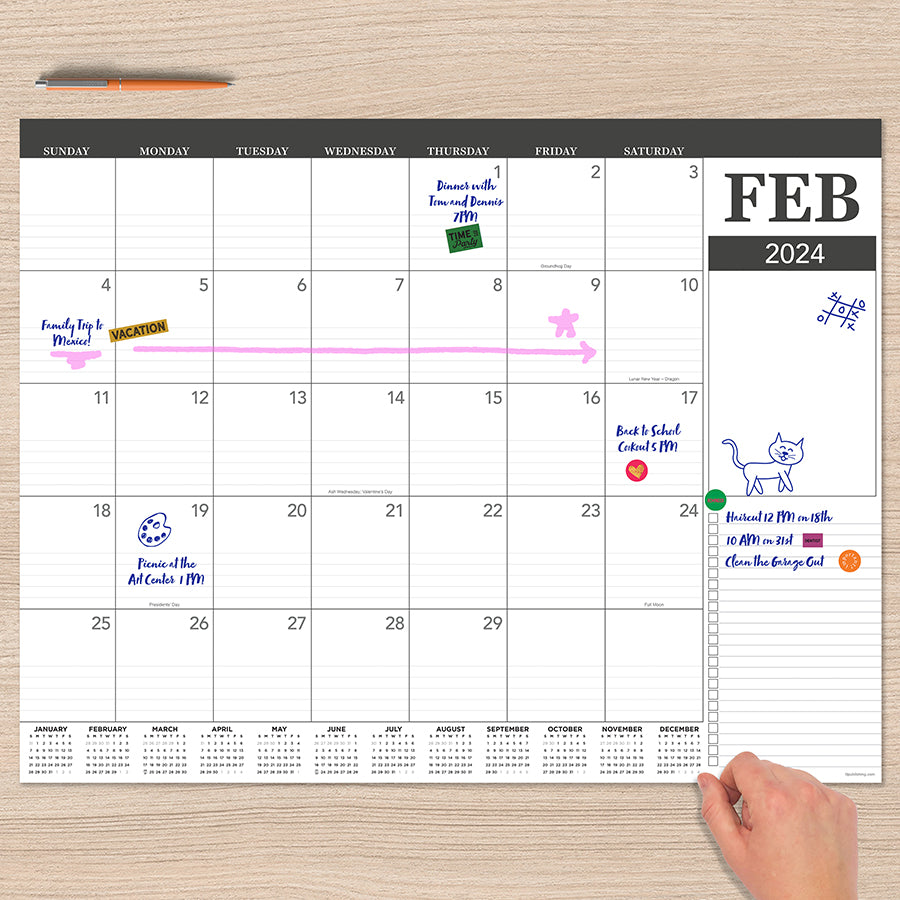 2024 Professional Large Desk Pad Monthly Blotter Calendar - 0