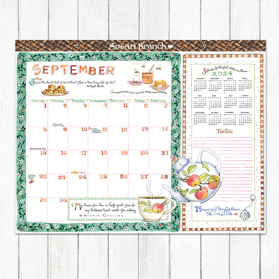 2024 Susan Branch Large Desk Pad Monthly Blotter Calendar-4