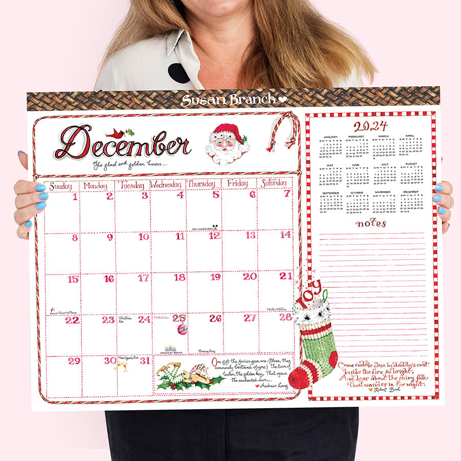2024 Susan Branch Large Desk Pad Monthly Blotter Calendar-1