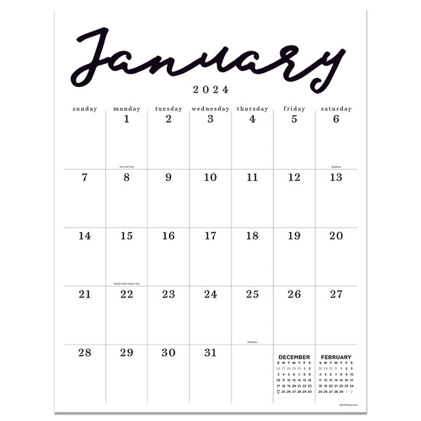 2024 Large Art Poster Wall Calendar