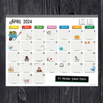 2024 Every Day's A Holiday Medium Desk Pad Monthly Blotter Calendar