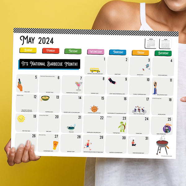 2024 Every Day's A Holiday Medium Desk Pad Monthly Blotter Calendar