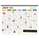 2024 Every Day's A Holiday Medium Desk Pad Monthly Blotter Calendar