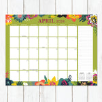 2024 Floral Medium Desk Pad Monthly Blotter Calendar
