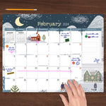 2024 Folk Love Medium Desk Pad Monthly Blotter Calendar