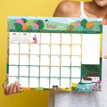 2024 Folk Love Medium Desk Pad Monthly Blotter Calendar