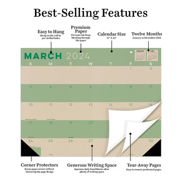 2024 Kraft Medium Desk Pad Monthly Blotter Calendar