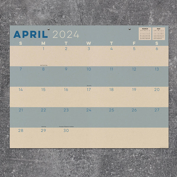 2024 Kraft Medium Desk Pad Monthly Blotter Calendar