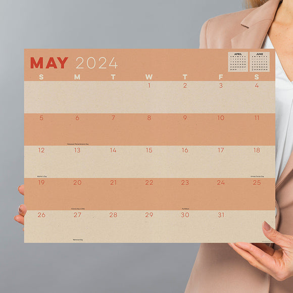 2024 Kraft Medium Desk Pad Monthly Blotter Calendar TF Publishing