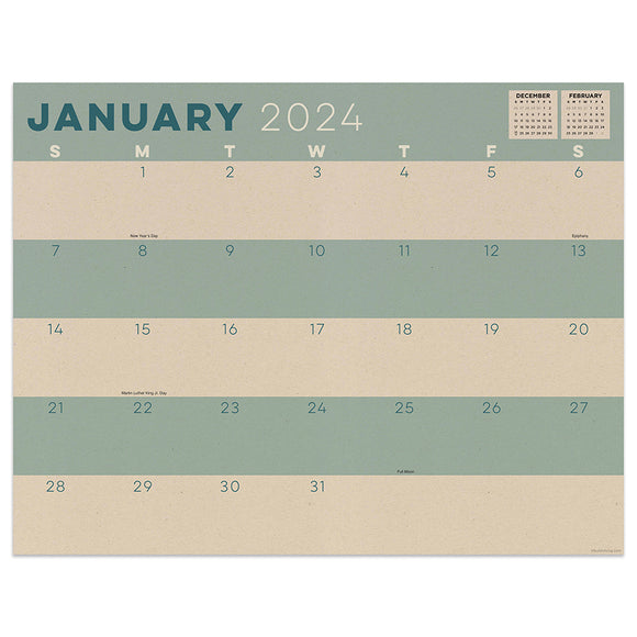 2024 Kraft Medium Desk Pad Monthly Blotter Calendar TF Publishing
