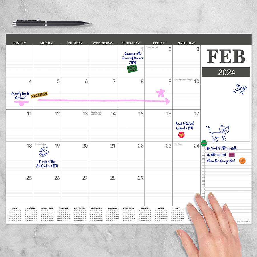 2024 Professional Medium Desk Pad Monthly Blotter Calendar-2