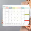 2024 Rainbow Blocks Medium Desk Pad Monthly Blotter Calendar