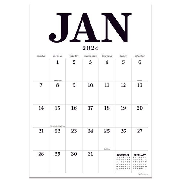 2024 Medium Art Poster Wall Calendar