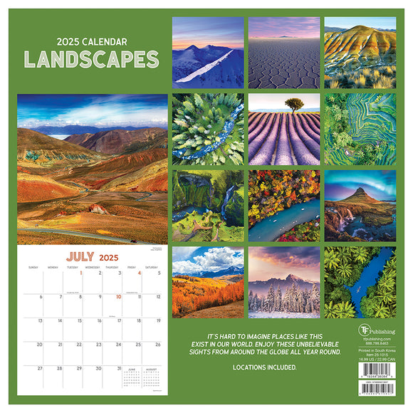 2025 Landscapes Wall Calendar TF Publishing Calendars + Planners British Landscapes Calendar 2025