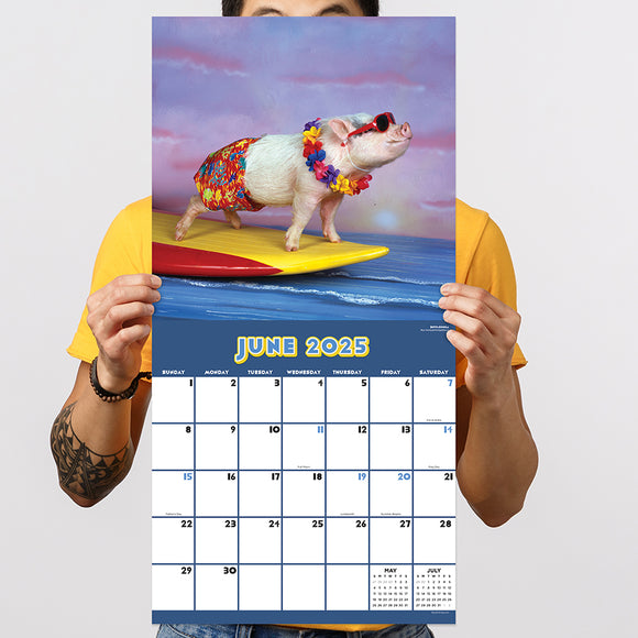 Pig Full Wall Calendar 2025