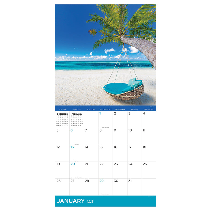 Tropical Escapes Wall Calendar 2025