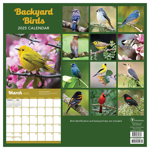 **FINAL SALE** 2025 Backyard Birds Wall Calendar TF Publishing Calendars + Planners