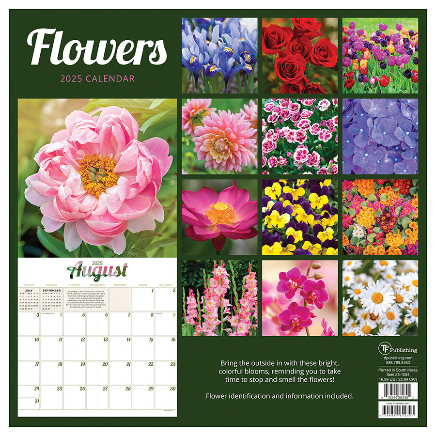2025 Flowers Wall Calendar TF Publishing Calendars + Planners
