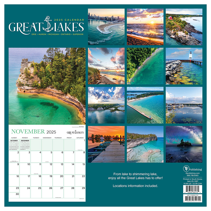 2025 Great Lakes Wall Calendar TF Publishing Calendars + Planners